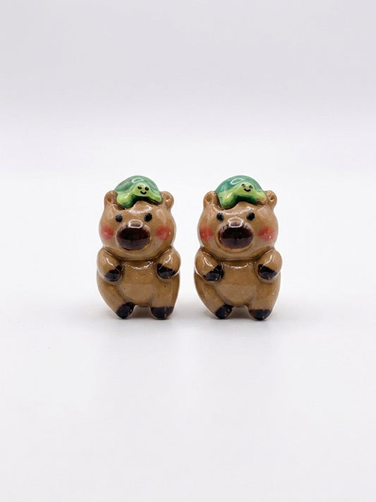 Capybara Stud Earrings — Cute Dressed-Up Capybara (5 Styles)