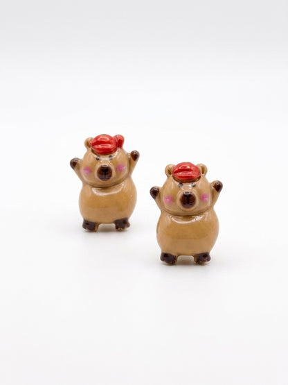 Capybara Stud Earrings — Cute Dressed-Up Capybara (5 Styles)