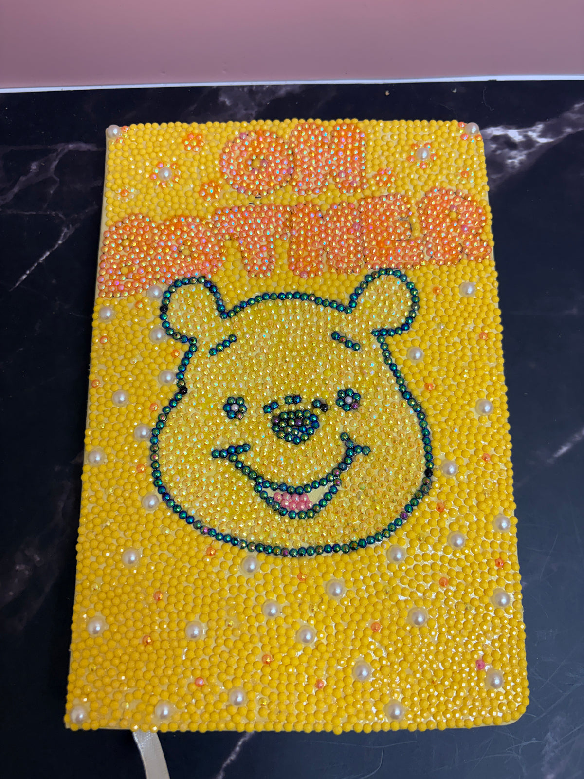 Diamond Art Hardcover Leather Journal — "Oh Bother" Honey Bear, A5, 200 Pages