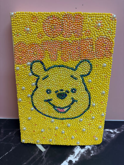 Diamond Art Hardcover Leather Journal — "Oh Bother" Honey Bear, A5, 200 Pages