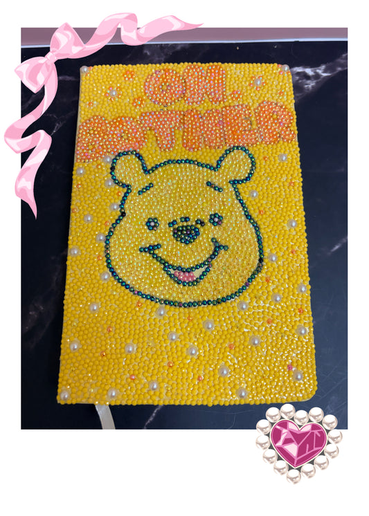 Diamond Art Hardcover Leather Journal — "Oh Bother" Honey Bear, A5, 200 Pages