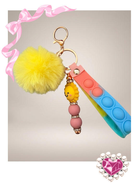 "Let the Sunshine In" Fidget Wristlet Keychain