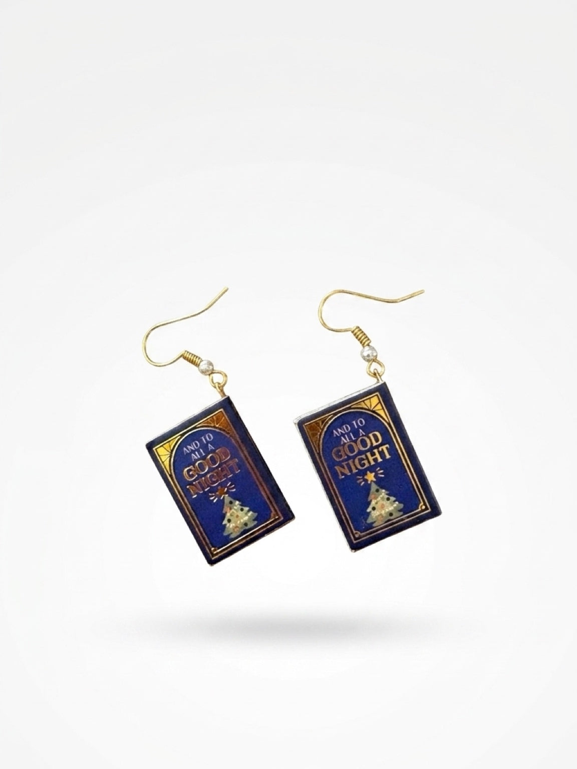 "The Night Before Christmas" Miniature Book Charm Dangle Earrings