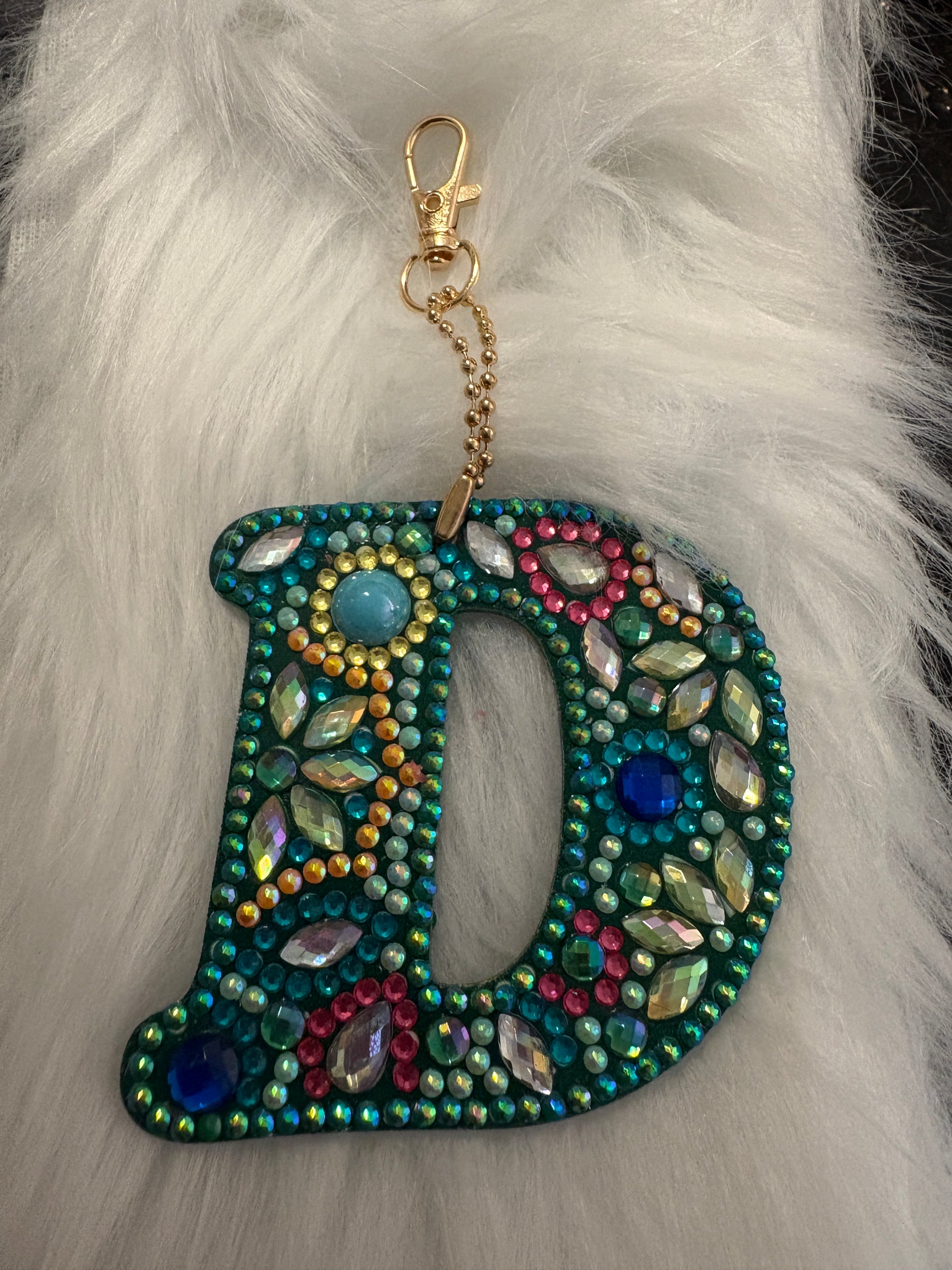Diamond ART Letters of the  Alphabet Key chain or OrnamentsPink tiful of LOVE