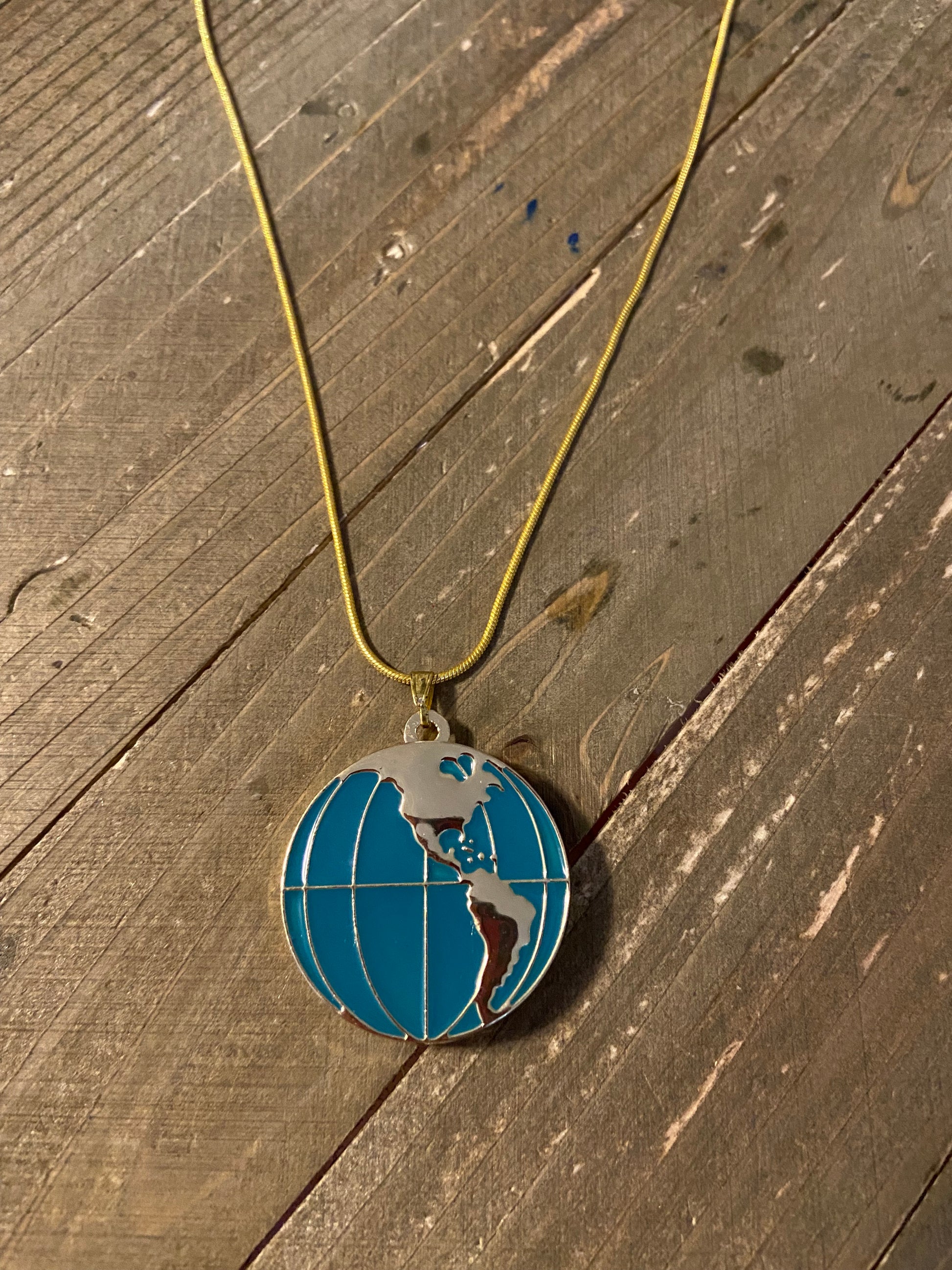Globe Locket on a Gold chain NecklacePink tiful of LOVE