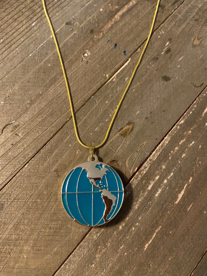 Globe Locket on a Gold chain NecklacePink tiful of LOVE