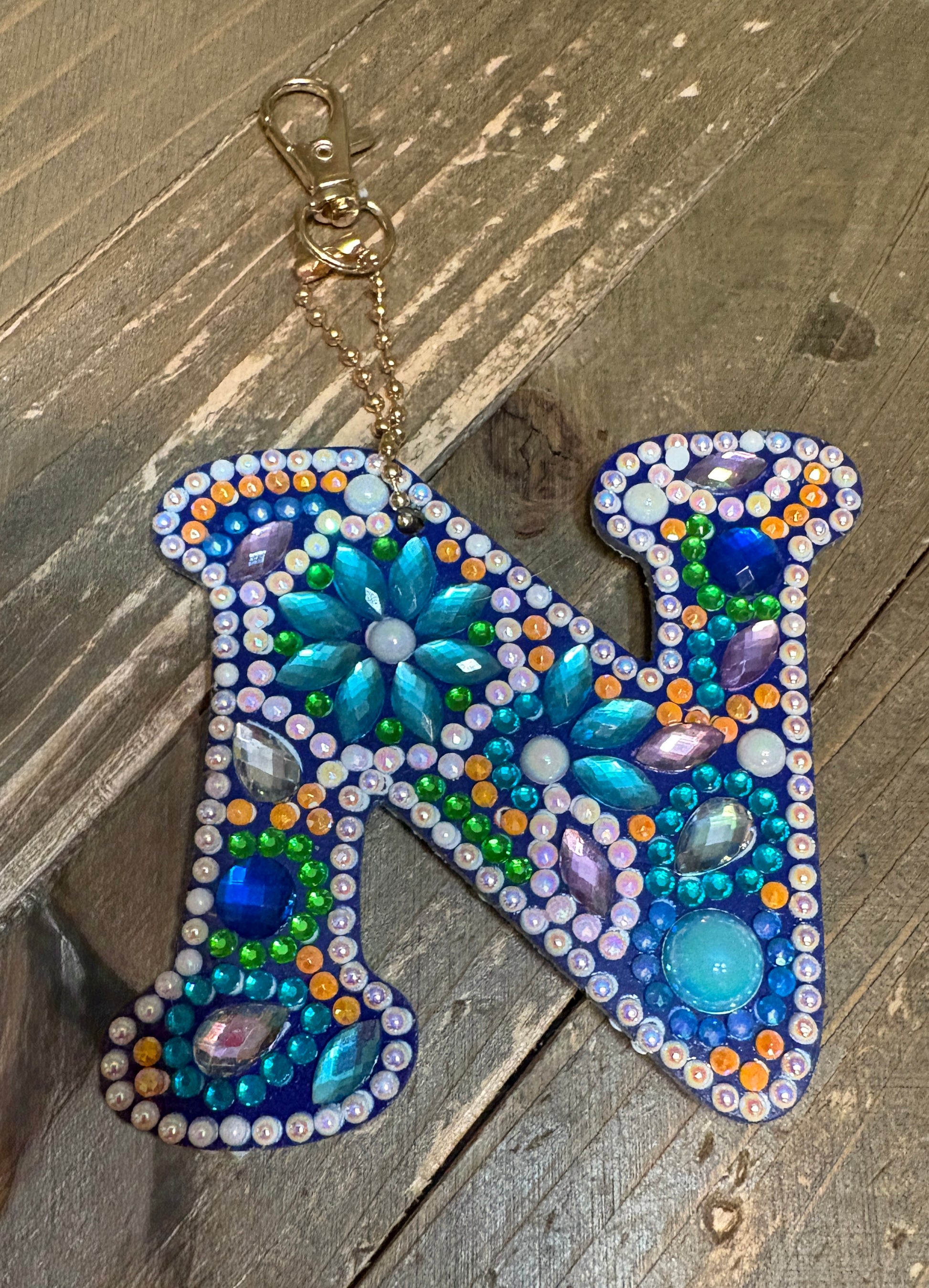 Diamond ART Letters of the  Alphabet Key chain or OrnamentsPink tiful of LOVE