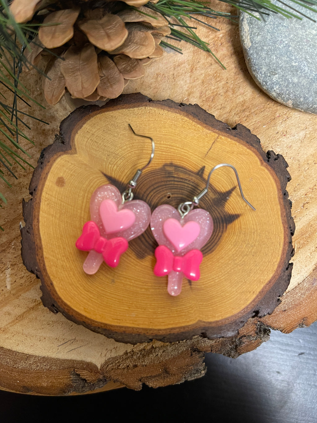 Hearts on a Stick Wire Earrings