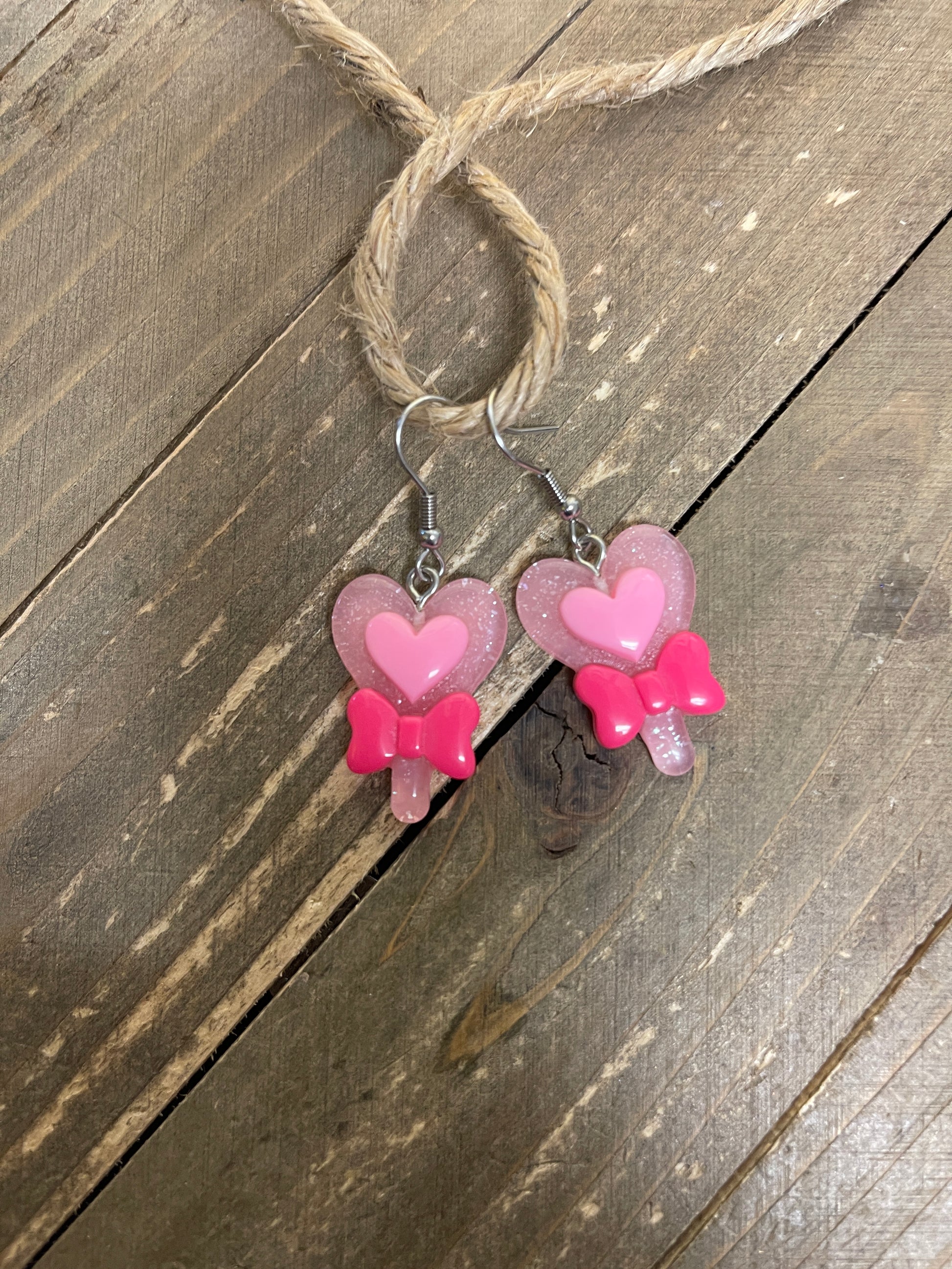 Hearts on a Stick Wire EarringsPink tiful of LOVE