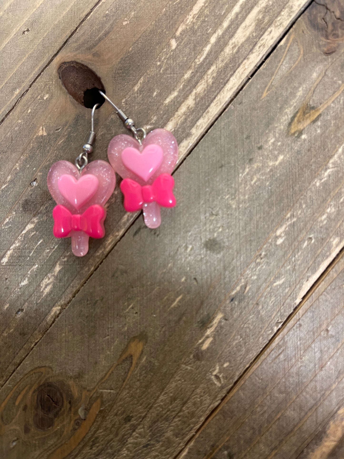 Hearts on a Stick Wire EarringsPink tiful of LOVE