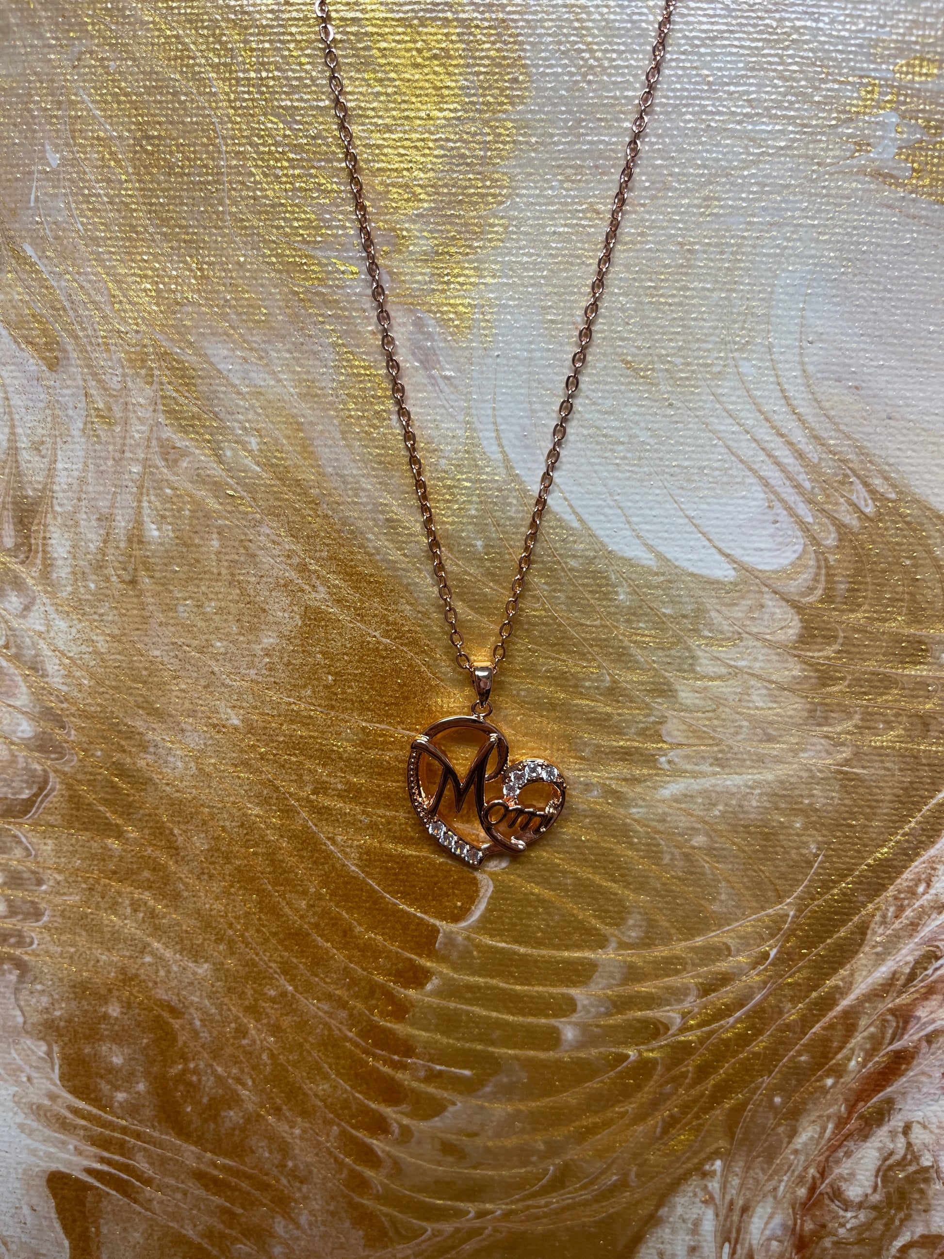 Mother's Day Pendant on a Rose Gold chain NecklacePink tiful of LOVE