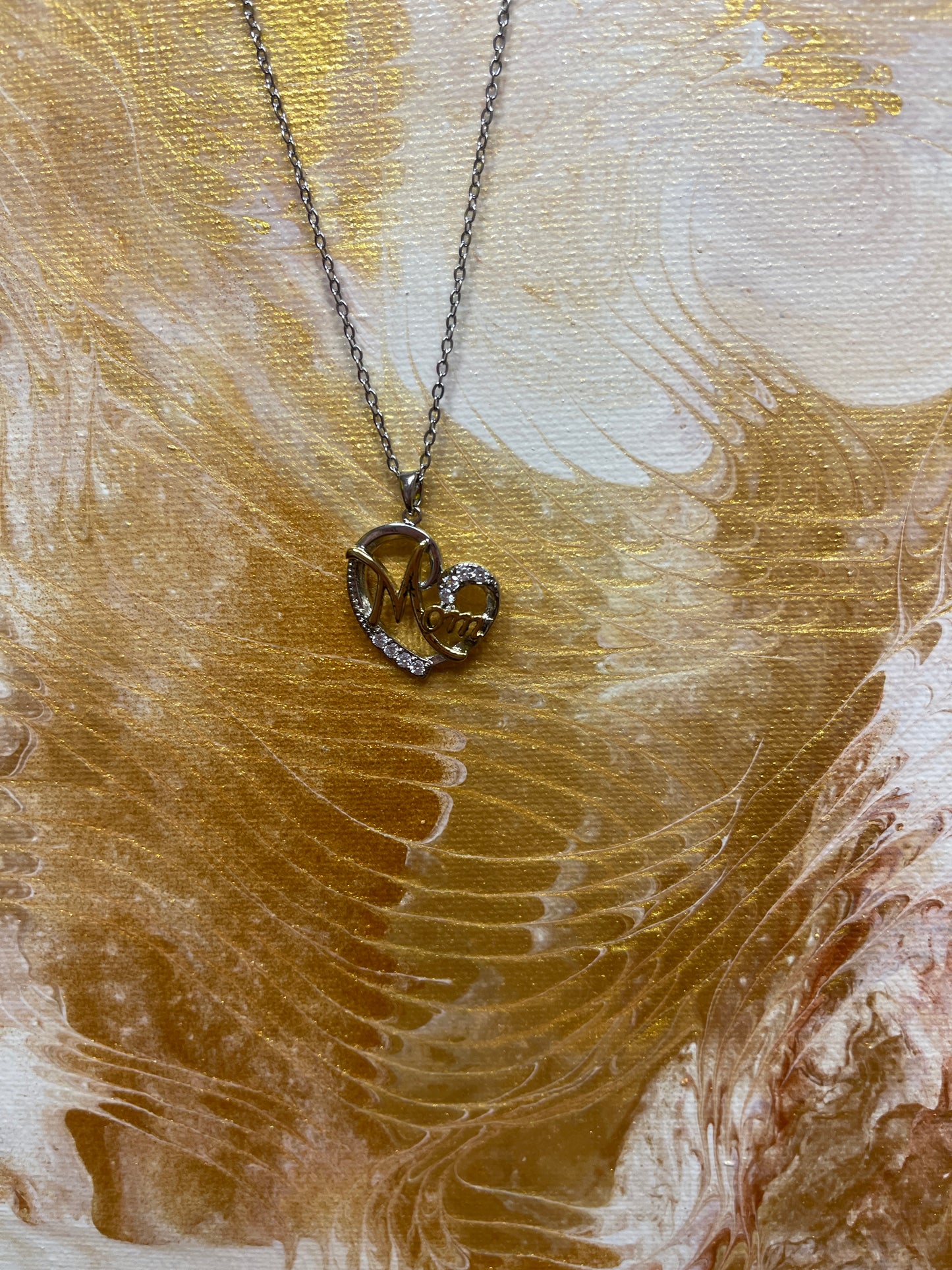 Mother's Day Pendant on a  Silver chain NecklacePink tiful of LOVE