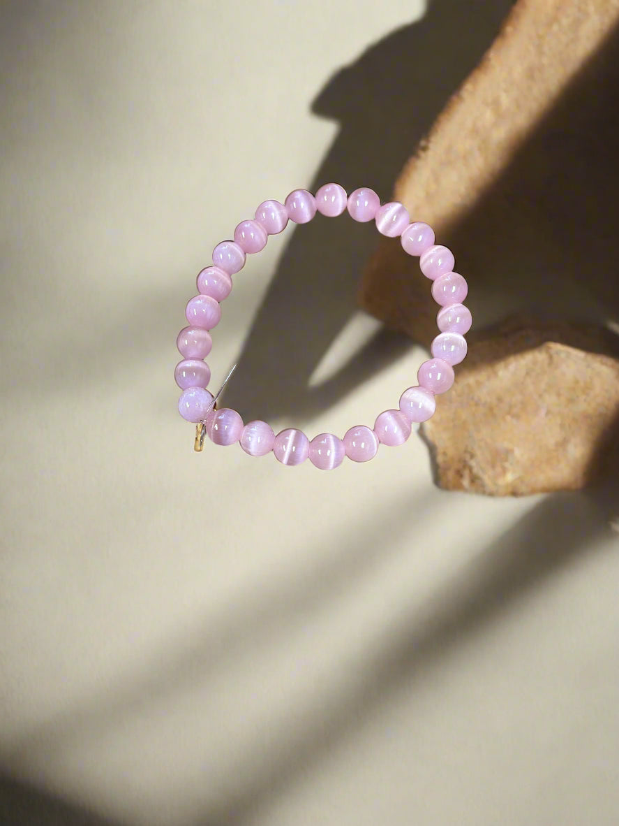 Cat's Eye Light Pink beaded Stretch braceletPink tiful of LOVE