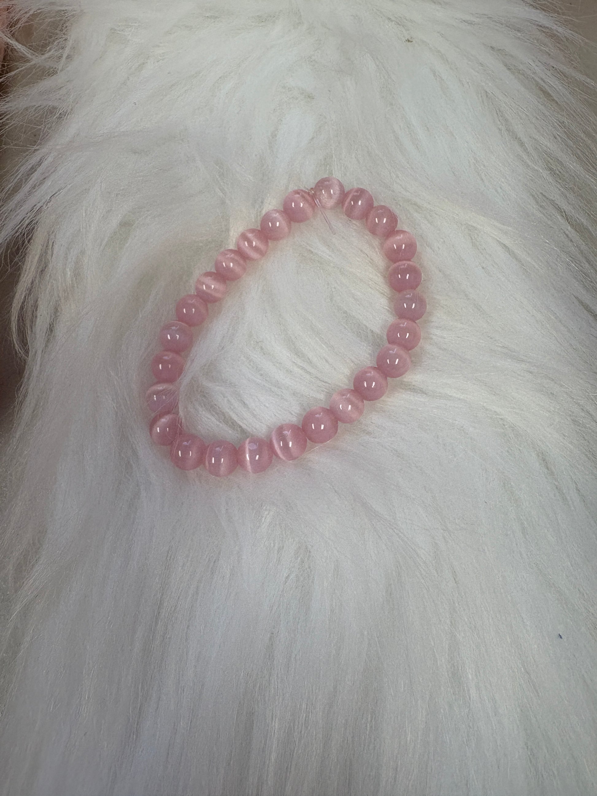 Cat's Eye Light Pink beaded Stretch braceletPink tiful of LOVE
