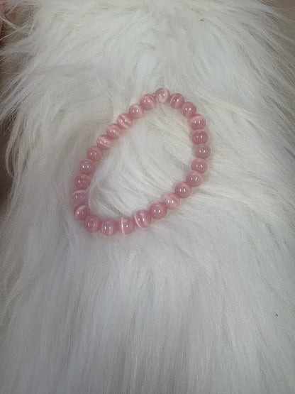 Cat's Eye Light Pink beaded Stretch braceletPink tiful of LOVE