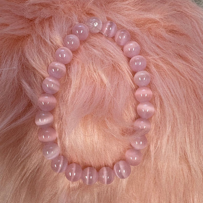 Cat's Eye Light Pink beaded Stretch braceletPink tiful of LOVE