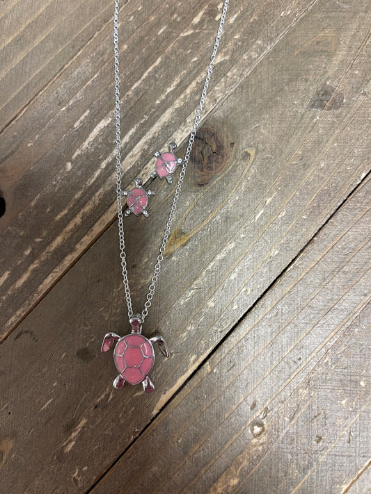 Pink Sea Turtle Jewelry Set (includes necklace &amp; earrings)Pink tiful of LOVE