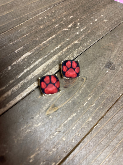 Game Day Paw Print Printed Stud EarringsPink tiful of LOVE
