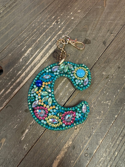 Diamond ART Letters of the  Alphabet Key chain or Ornaments