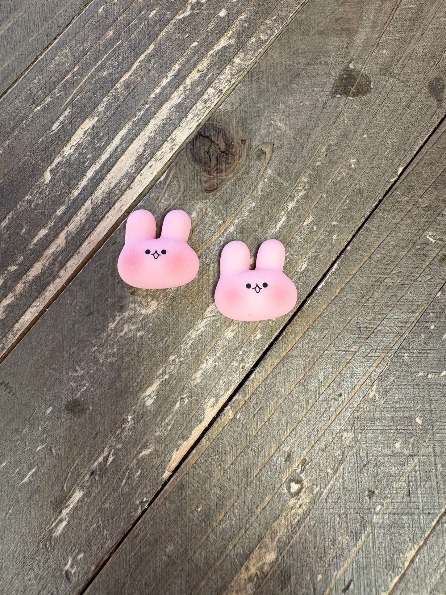 Adorable Pink Bunny Face Stud Earrings