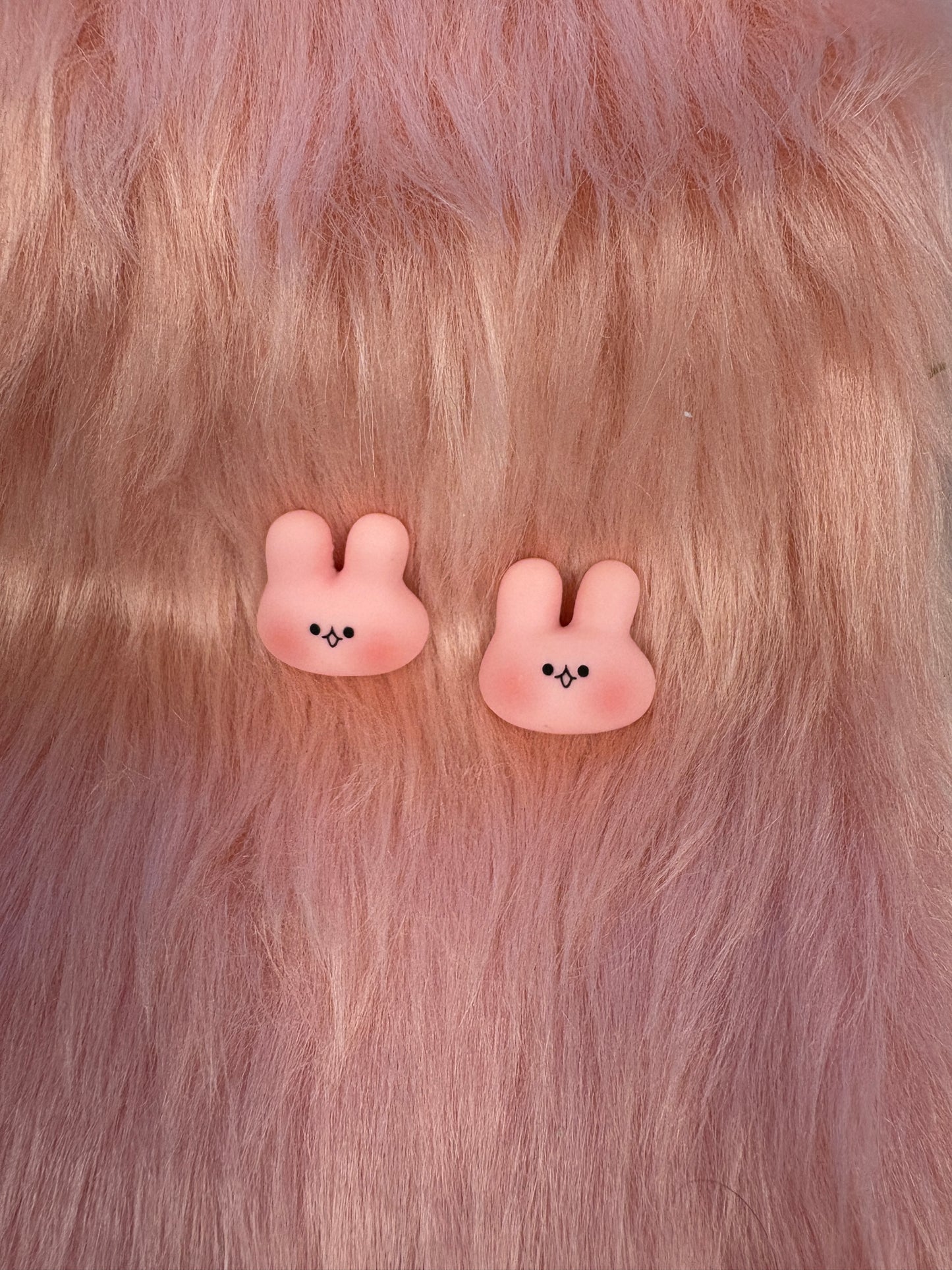 Adorable Pink Bunny Face Stud Earrings