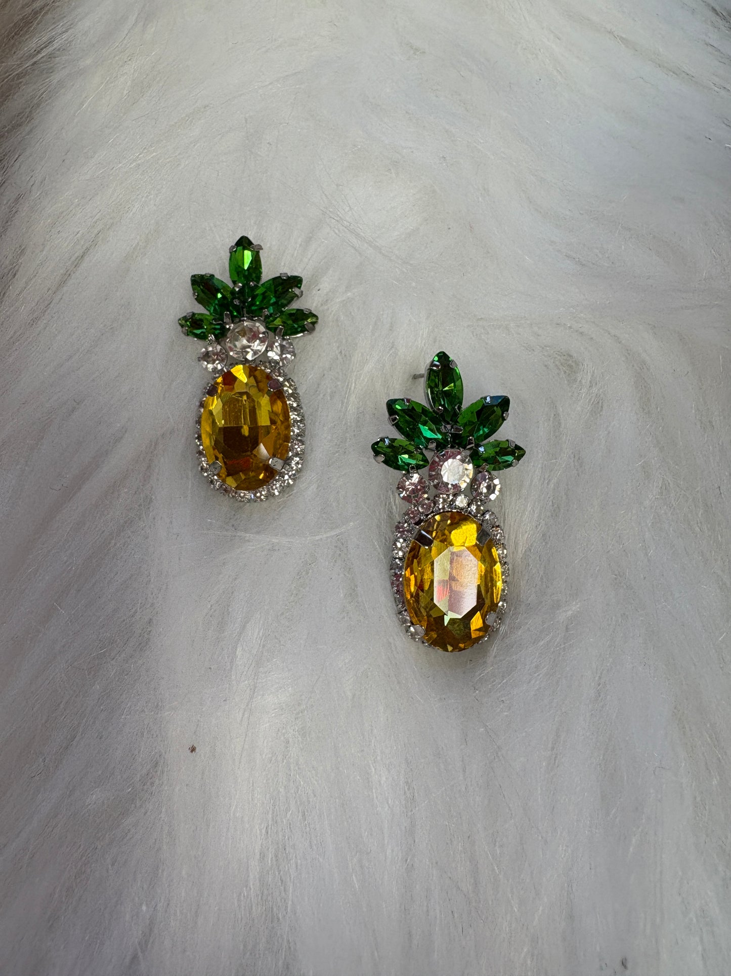 Pineapple Gemstone Stud Earrings