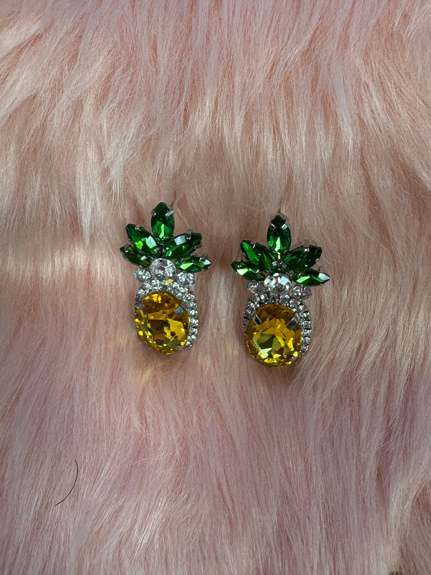 Pineapple Gemstone Stud Earrings