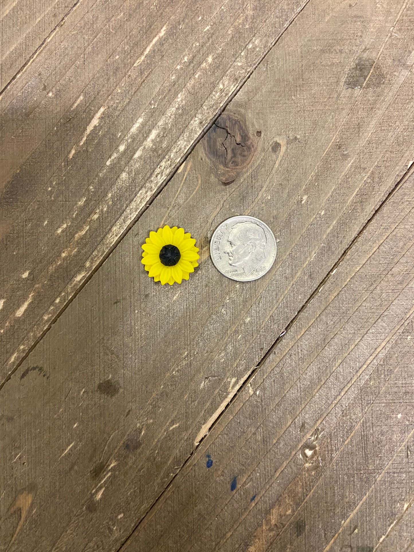 Tiny Sunflower Post Earrings – Bright Yellow Resin Floral Studs