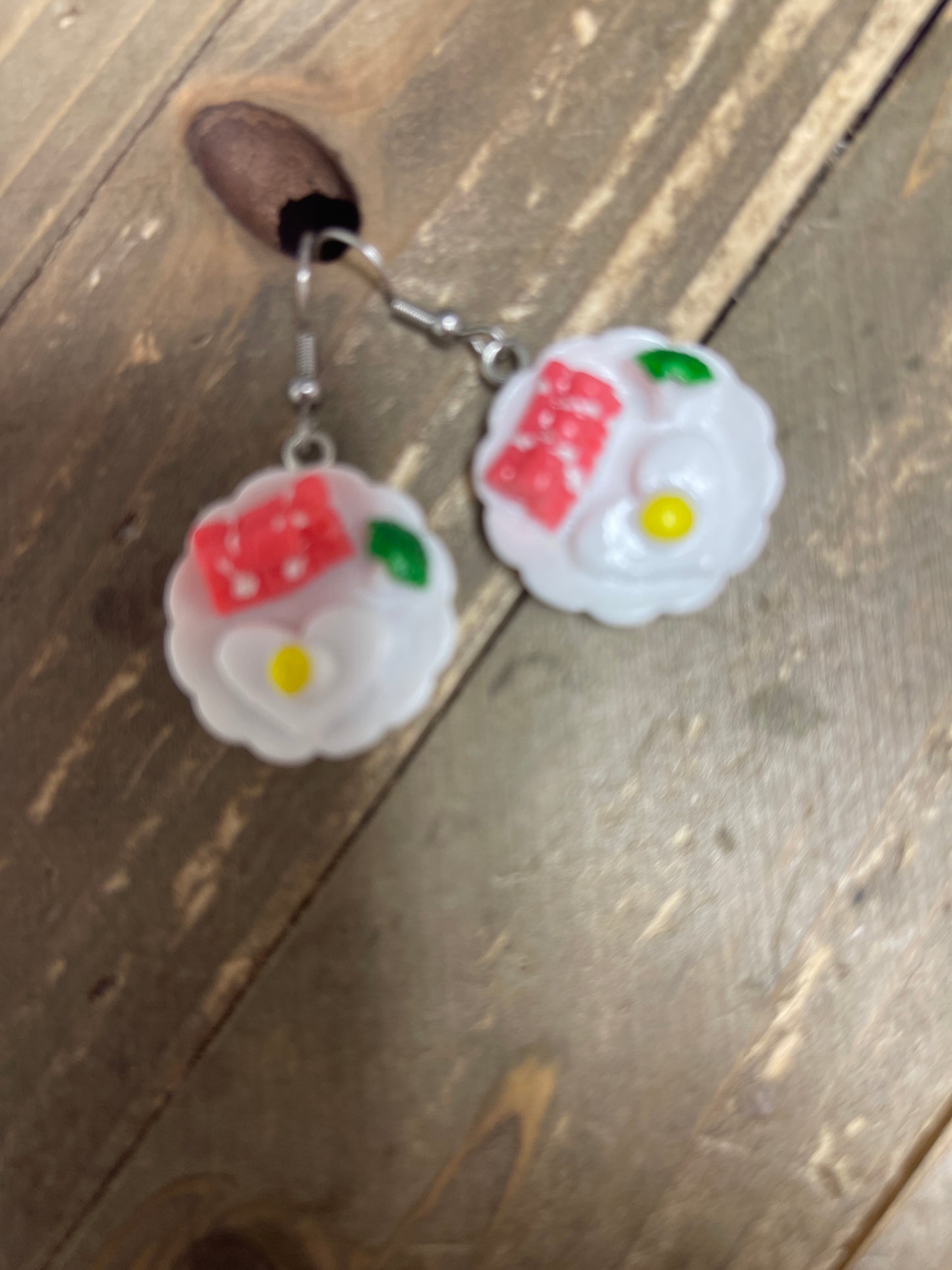 Food Earrings; breafast plate; wear your food on your earsPink tiful of LOVE