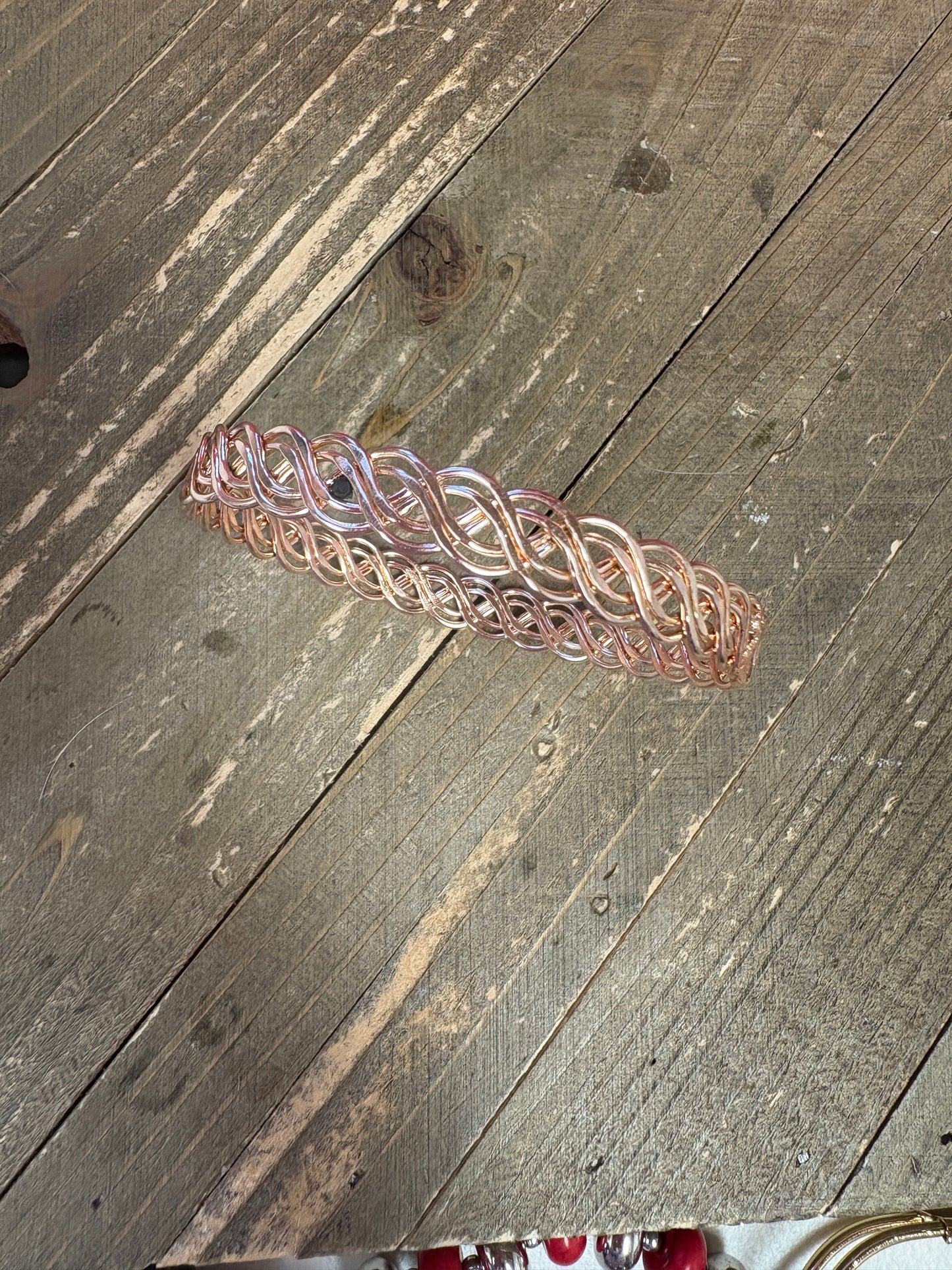 Rose Gold Braided Bangle Bracelet