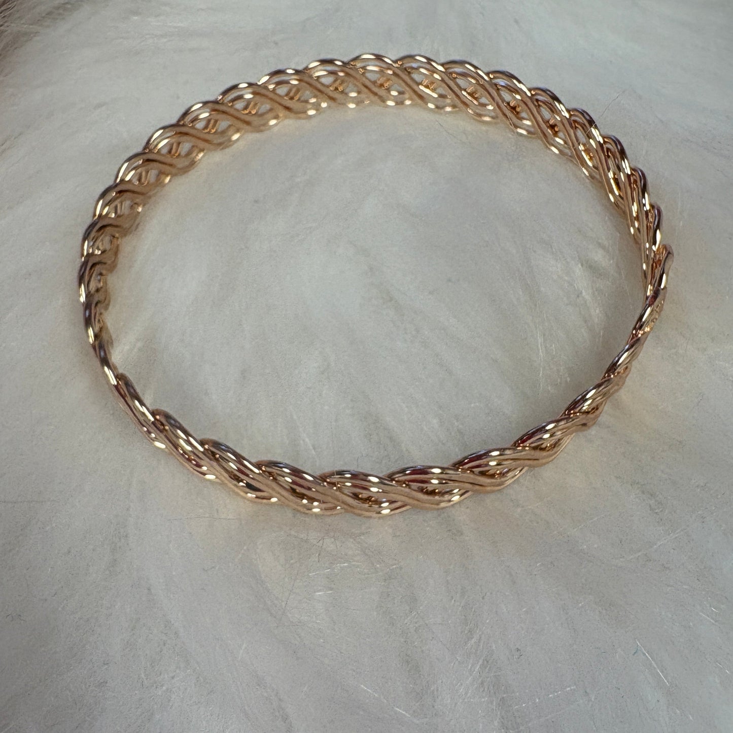 Rose Gold Braided Bangle Bracelet