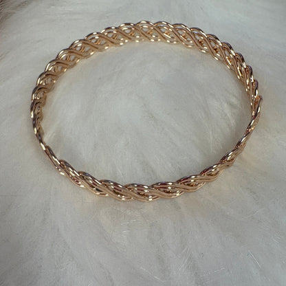 Rose Gold Braided Bangle Bracelet