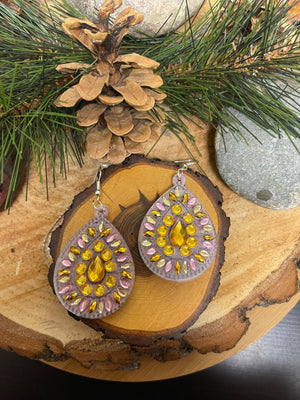 Diamond Painting Teardrop Wire Earrings