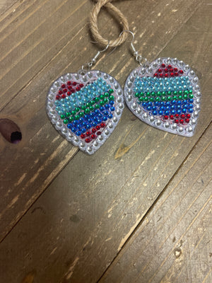 Diamond Painting Heart Wire Earrings