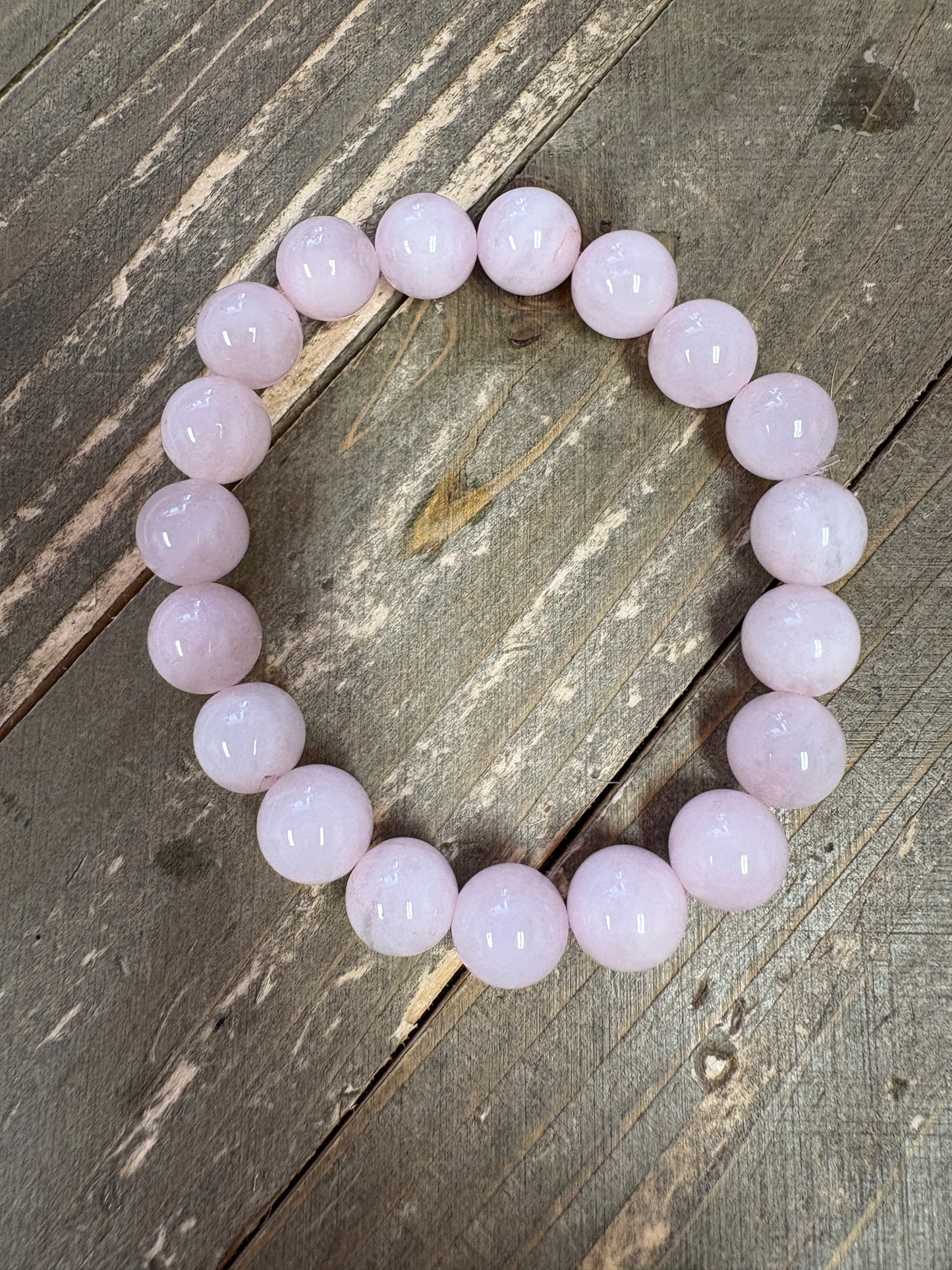 Rose Quartz Natural Gemstones Beaded Elastic Bracelet