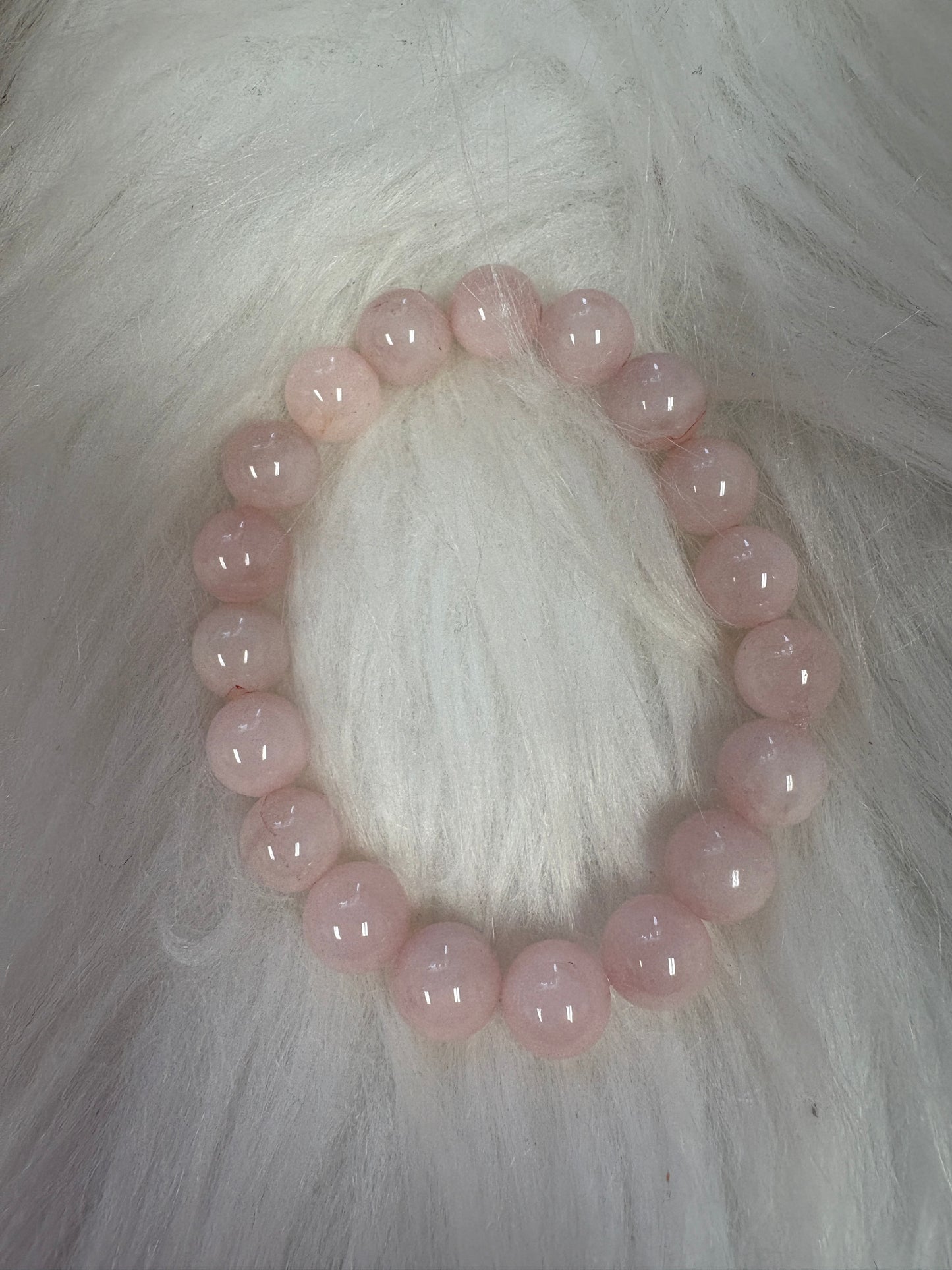 Rose Quartz Natural Gemstones Beaded Elastic Bracelet
