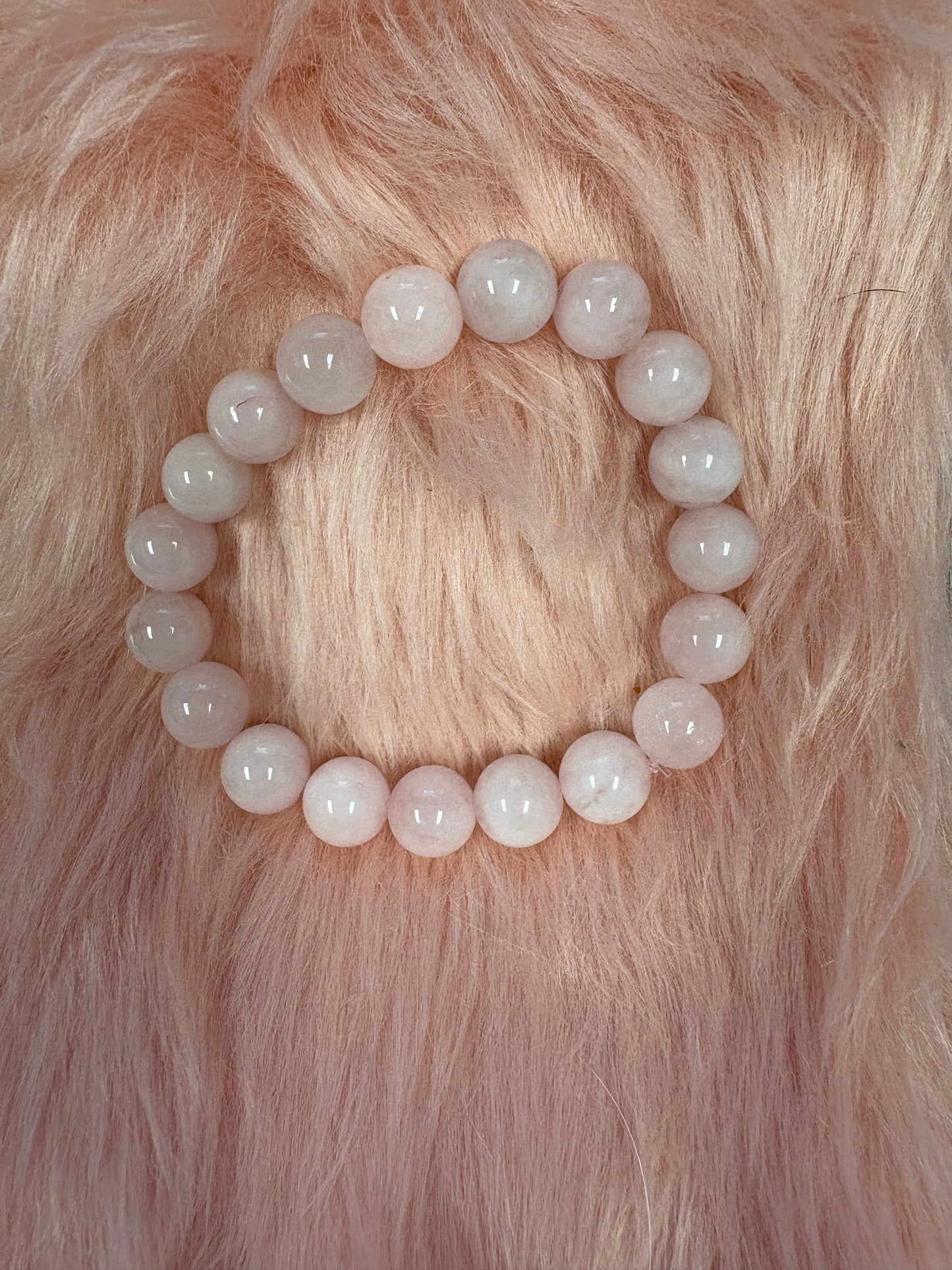 Rose Quartz Natural Gemstones Beaded Elastic Bracelet