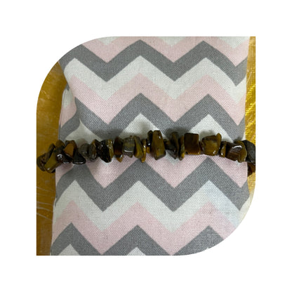 Gold Tiger Eye chip gemstone beaded Stretch braceletPink tiful of LOVE