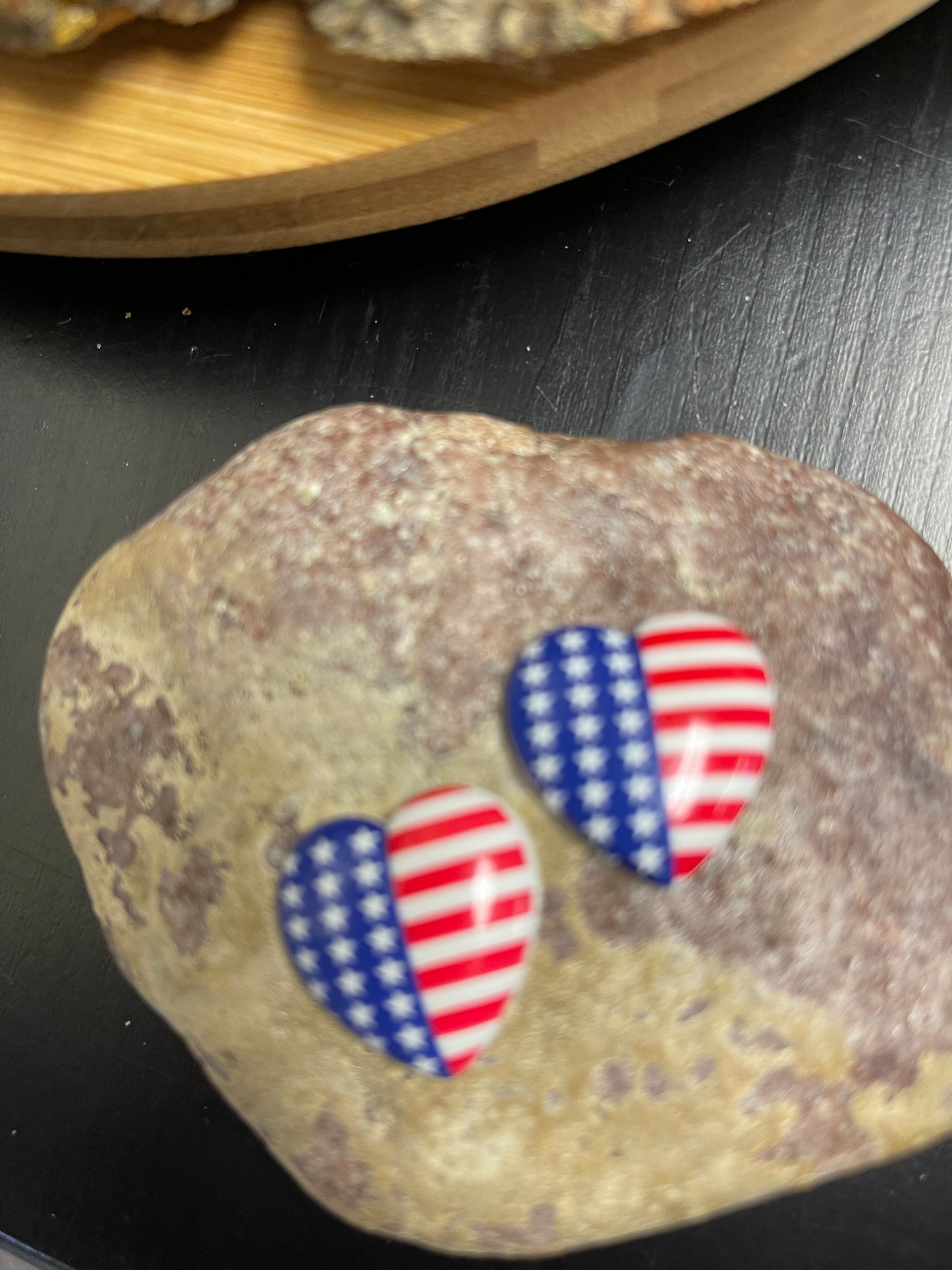 American Flag Heart  Stud EarringsPink tiful of LOVE