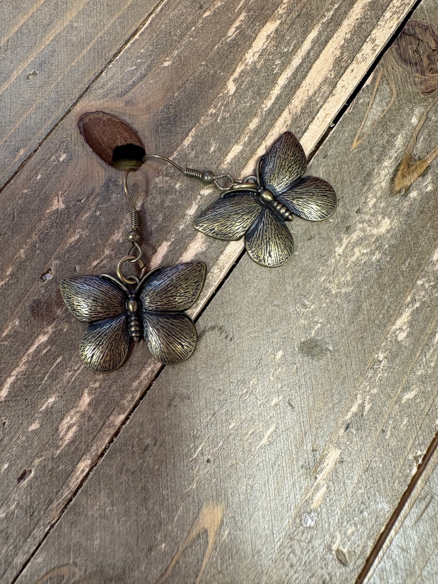 Brass Moth wire Earrings