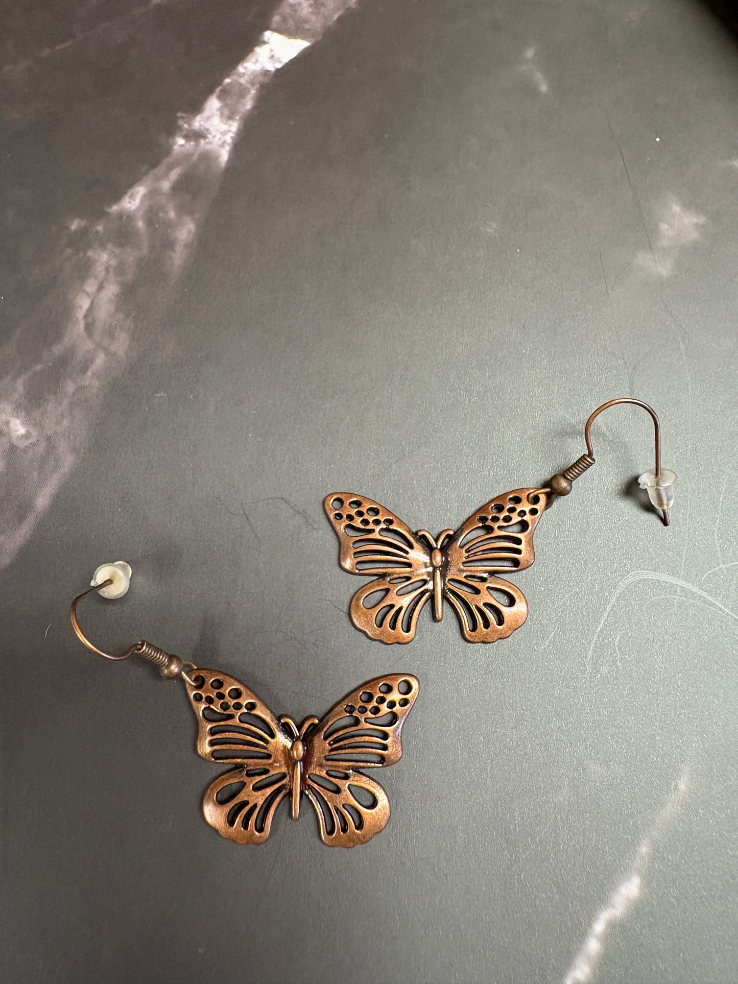 Copper Butterfly wire Earrings