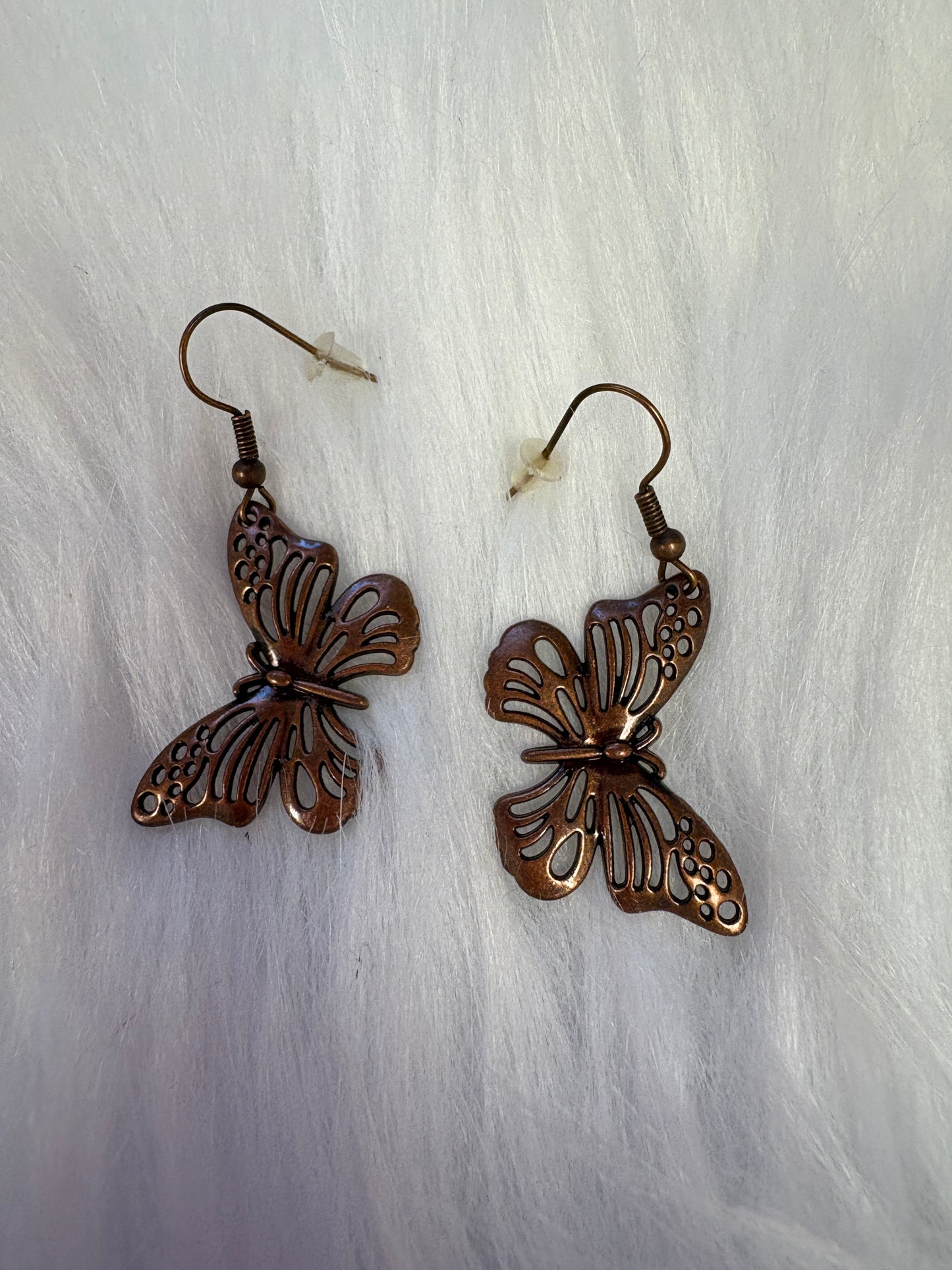 Copper Butterfly wire Earrings