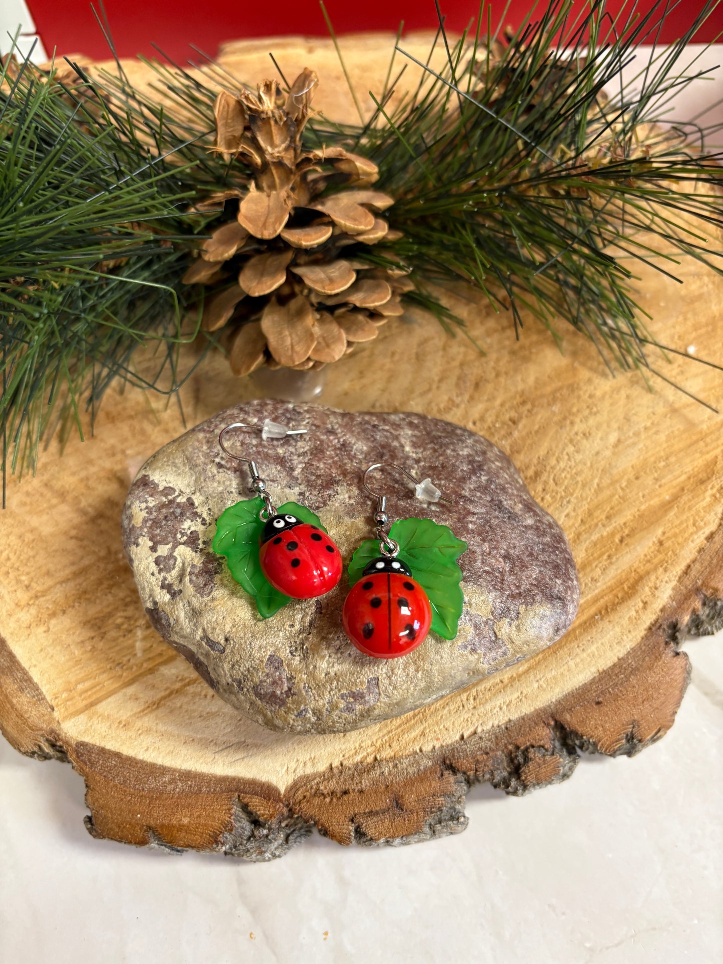 Adorable Ladybug Wire Earrings