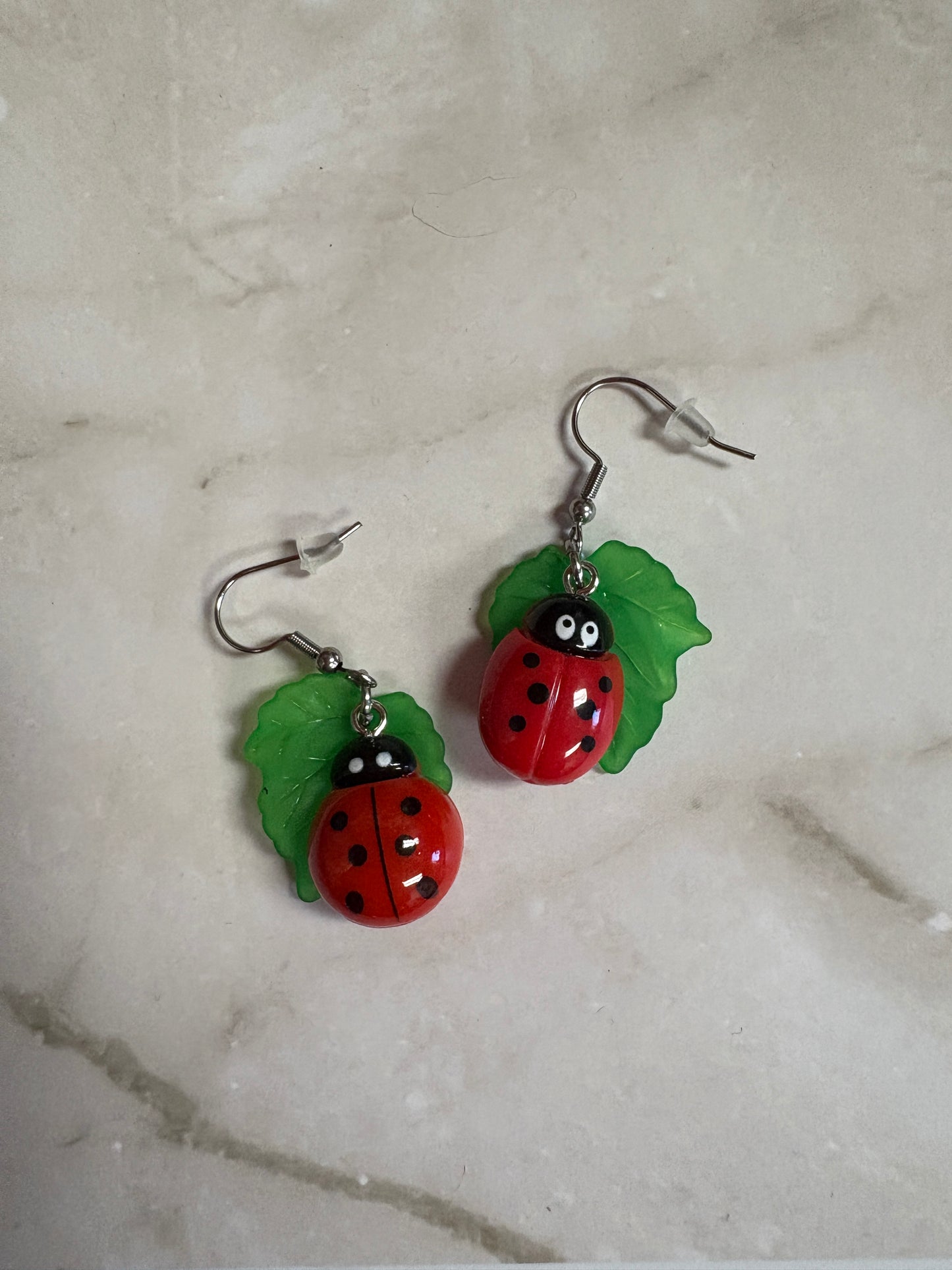 Adorable Ladybug Wire Earrings