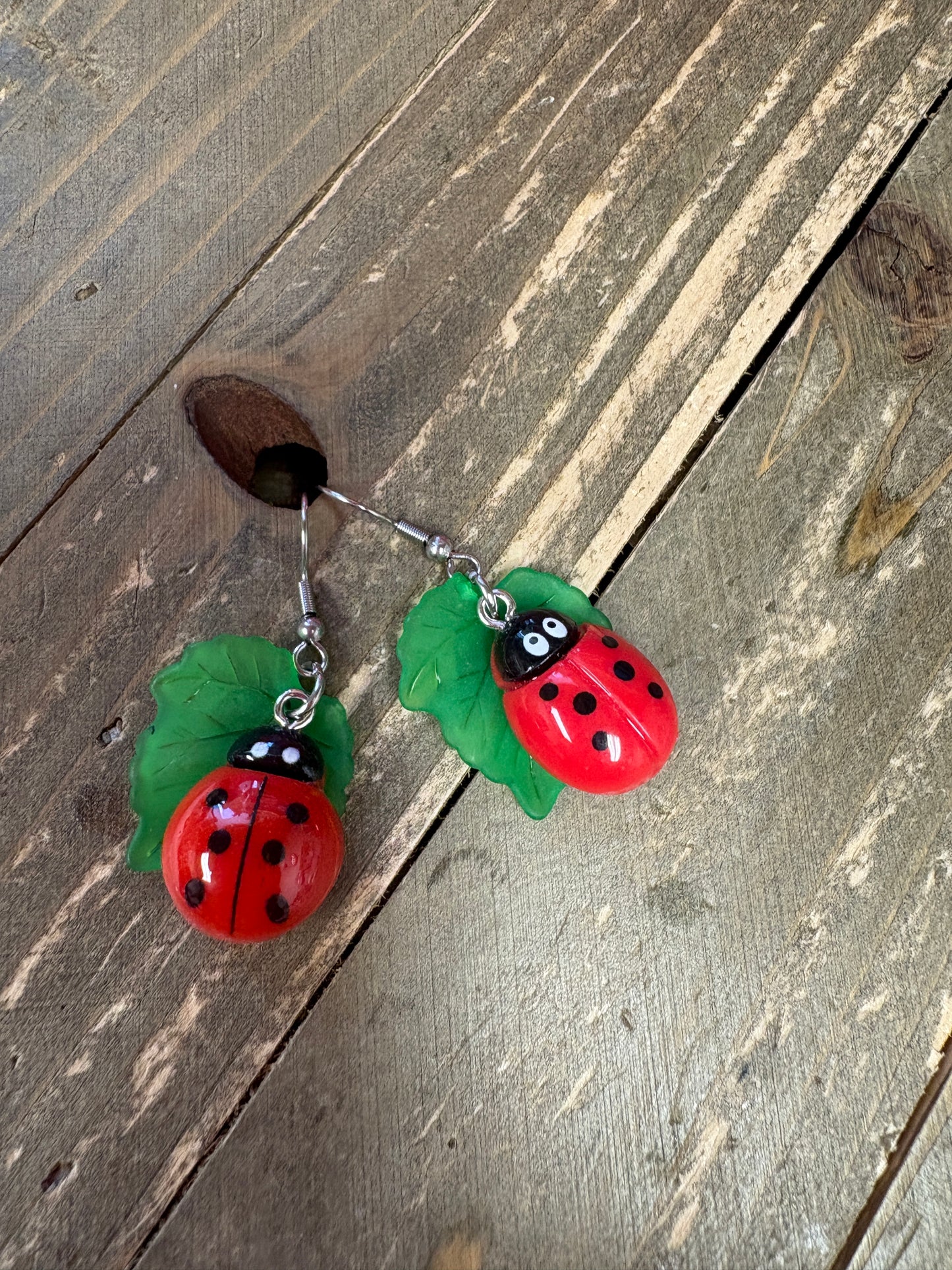 Adorable Ladybug Wire Earrings