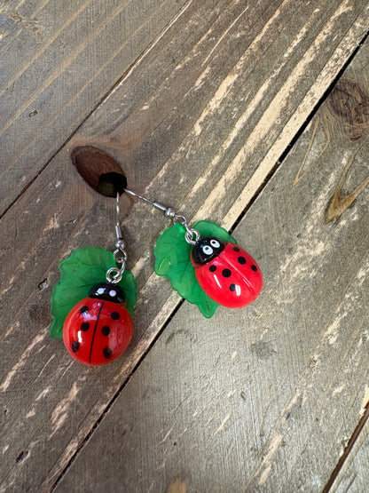 Adorable Ladybug Wire Earrings