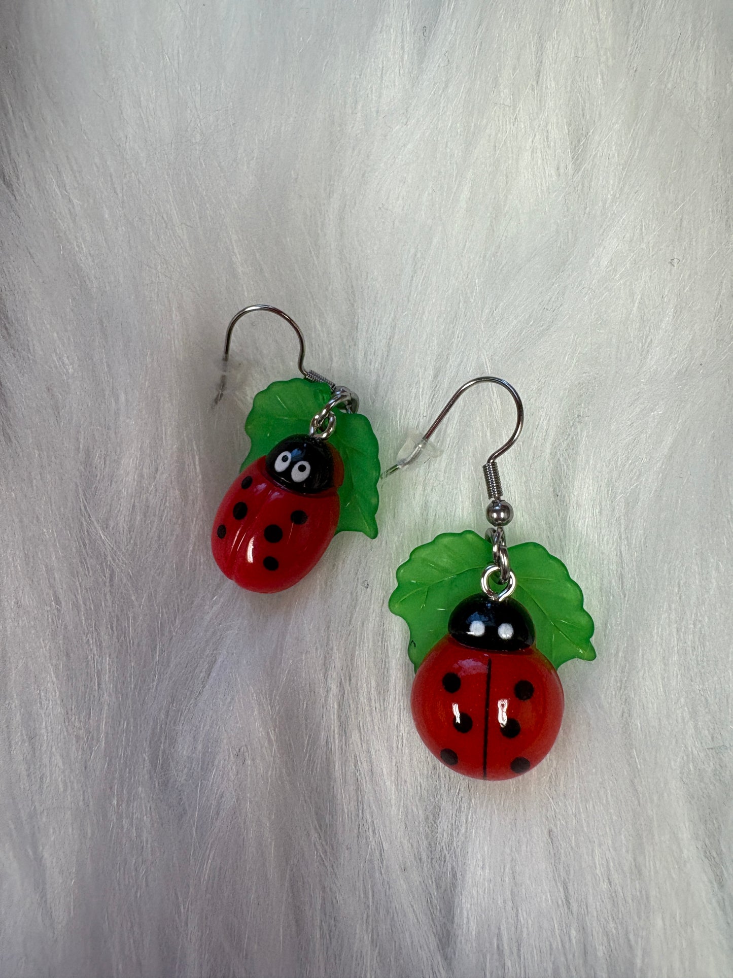 Adorable Ladybug Wire Earrings