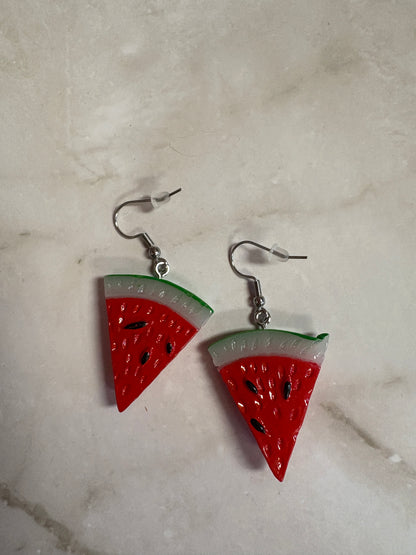 Slice of Yummy Watermelon Wire Earrings
