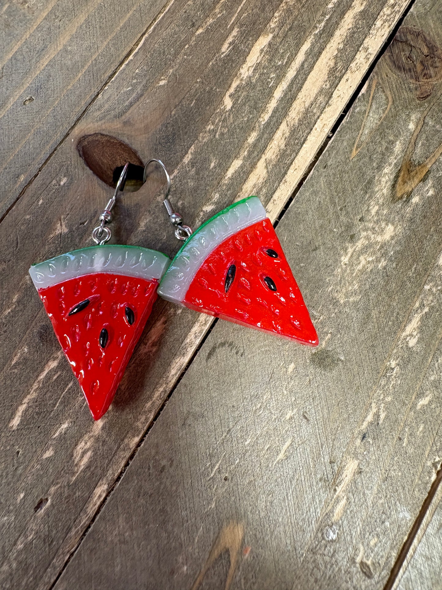Slice of Yummy Watermelon Wire Earrings