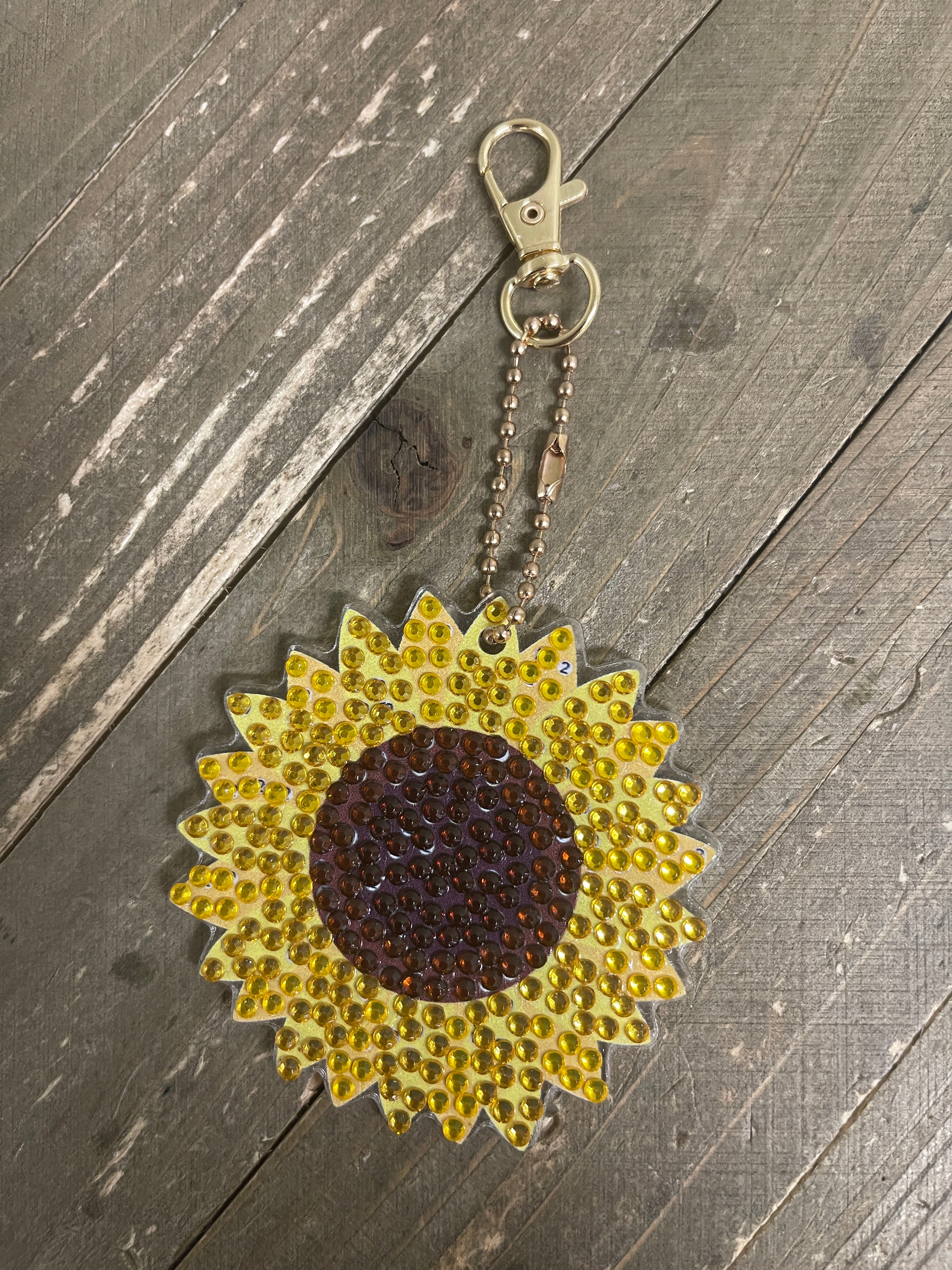 Sunflower Collection Acrylic &amp; Gemstone Key Chain (4 to choose from)Pink tiful of LOVE
